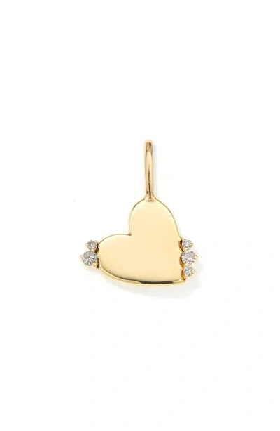 Adina Reyter Diamond Heart Charm In Gold