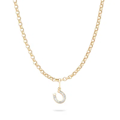 Adina Reyter Diamond Horseshoe Chain Necklace In 14k Yellow Gold,diamond