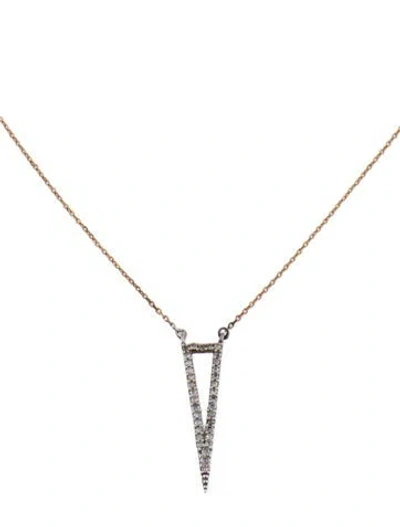Pre-owned Adina Reyter Diamond Long Open Triangle Pendant Necklace, 18.25" In Multi