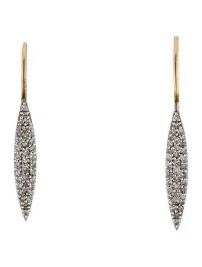 Pre-owned Adina Reyter Diamond Marquise Drop Earrings In Multi
