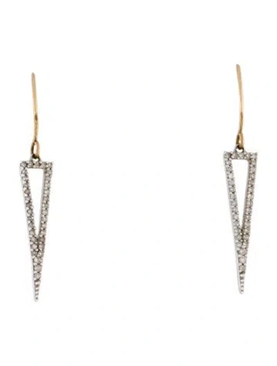 Pre-owned Adina Reyter Diamond Open Triangle Drop Earrings In Multi