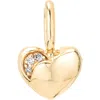 Adina Reyter 9k Yellow Gold Diamond Puff Heart Charm Pendant In Gold