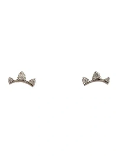 Pre-owned Adina Reyter Diamond Stud Earrings In Multicolor