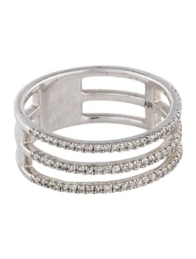 Pre-owned Adina Reyter Diamond Triple Row Ring In Multi