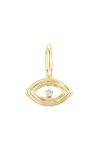 Adina Reyter Evil Eye Diamond Charm In Gold