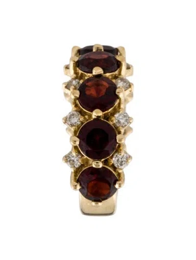 Pre-owned Adina Reyter Garnet & Diamond Ear Cuff In Multi