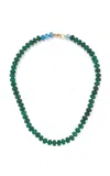 Adina Reyter Gemstone 9k Yellow Gold Necklace In Green