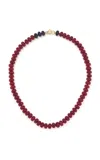 Adina Reyter Gemstone 9k Yellow Gold Necklace In Red