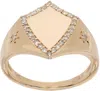 Adina Reyter 14k Yellow Gold Diamond Signet Ring In 14k Yellow Gold