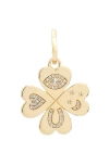 Adina Reyter 14k Yellow Gold Diamond Pave Lucky Symbol Clover Charm Pendant In Yellow Gold
