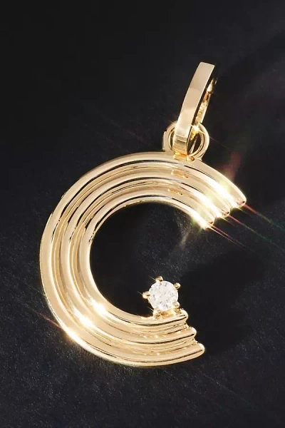 Adina Reyter Groovy Diamond Initial Hinged Charm In Gold