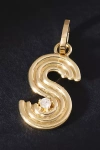 Adina Reyter Groovy Diamond Initial Hinged Charm In Gold