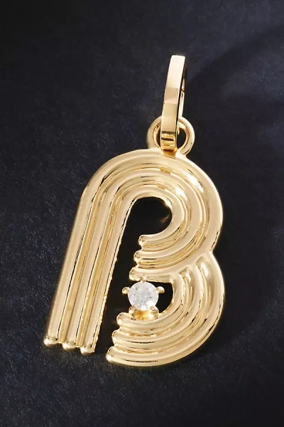 Adina Reyter Groovy Diamond Initial Hinged Charm In Gold