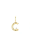 Adina Reyter Groovy Diamond Initial Charm In Gold