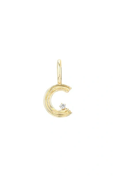 Adina Reyter Groovy Diamond Initial Charm In Gold