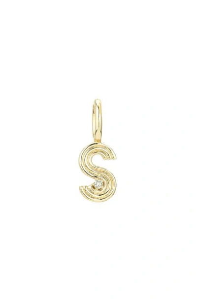 Adina Reyter Groovy Diamond Initial Charm In Gold