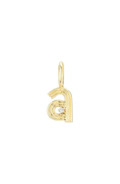Adina Reyter Groovy Diamond Initial Charm In Gold