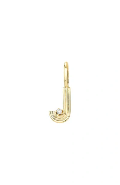 Adina Reyter Groovy Diamond Initial Charm In Gold