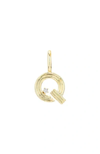 Adina Reyter Groovy Diamond Mini Initial Charm In Gold