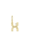 Adina Reyter Groovy Diamond Mini Initial Charm In Gold