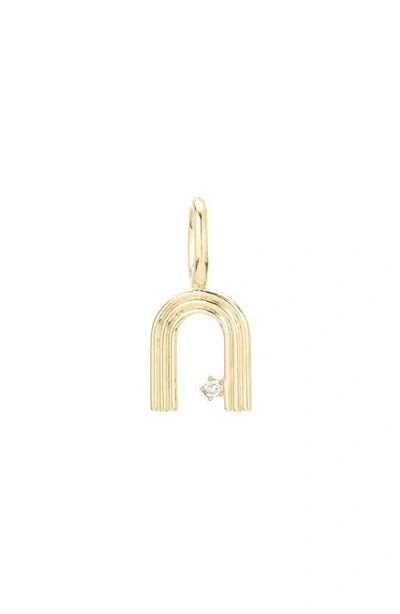 Adina Reyter Groovy Diamond Mini Initial Charm In Gold