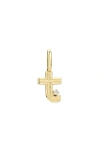 Adina Reyter Groovy Diamond Mini Initial Charm In Gold