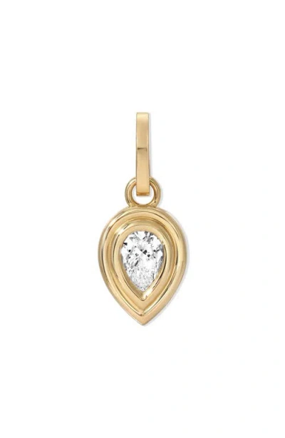 Adina Reyter Groovy Diamond Pear Charm In Gold