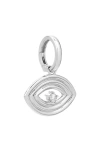 Adina Reyter 18k White Gold Diamond Groovy Evil Eye Pendant In Metallic