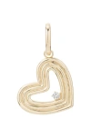 Adina Reyter Groovy Heart Charm Pendant In Gold