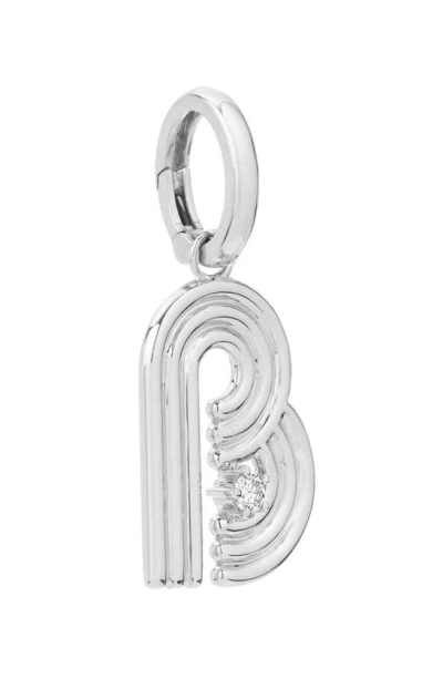 Adina Reyter Groovy Letter Charm Pendant In Silver - B