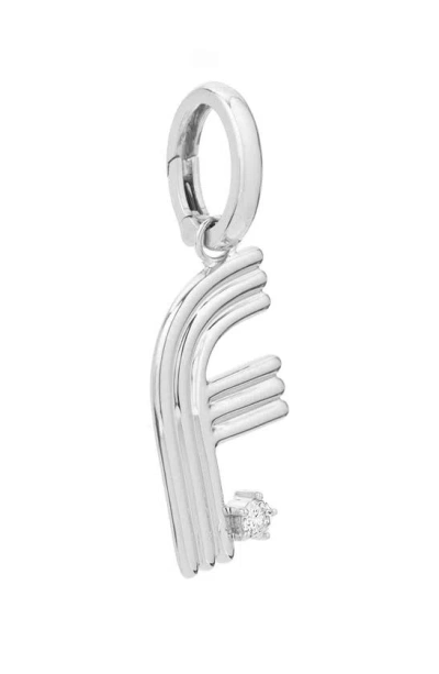 Adina Reyter Groovy Letter Charm Pendant In Silver - F