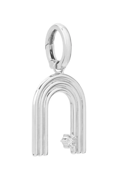 Adina Reyter Groovy Letter Charm Pendant In Silver - N