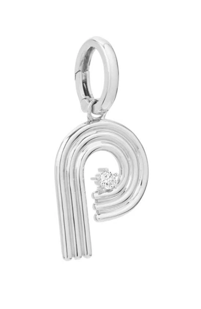 Adina Reyter Groovy Letter Charm Pendant In Silver - P