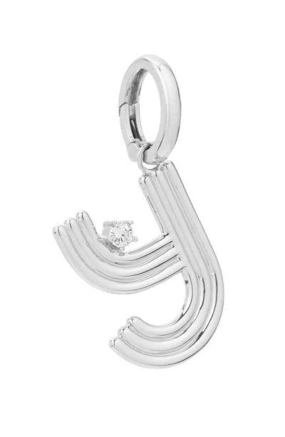 Adina Reyter Groovy Letter Charm Pendant In Silver - Y