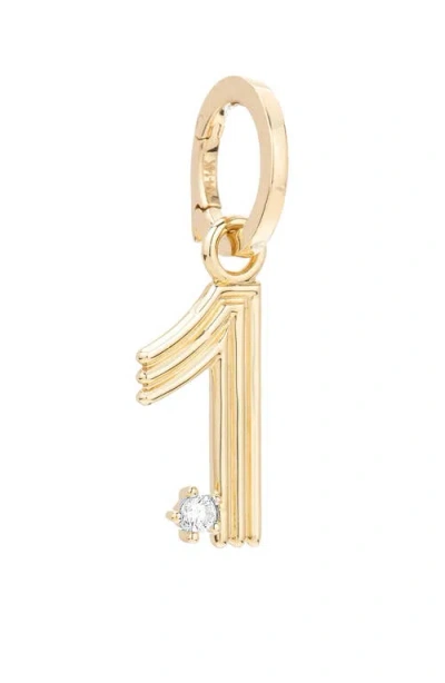 Adina Reyter Groovy Number Charm Pendant In Gray