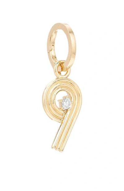 Adina Reyter Groovy Number Charm Pendant In Gold