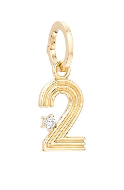 Adina Reyter Groovy Number Charm Pendant In Gold