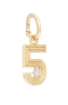 Adina Reyter Groovy Number Charm Pendant In Gold