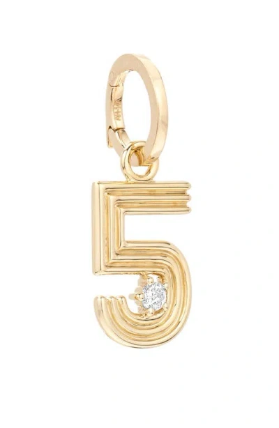 Adina Reyter Groovy Number Charm Pendant In Gold