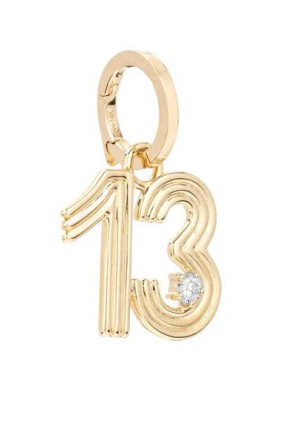 Adina Reyter Groovy Number Charm Pendant In Gold