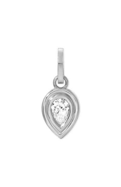 Adina Reyter Sterling Silver Lab Grown Diamond Pear Groovy Hinged Charm Pendant
