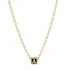 ADINA REYTER INITIAL BLOCK BEAD AND ROLO CHAIN NECKLACE