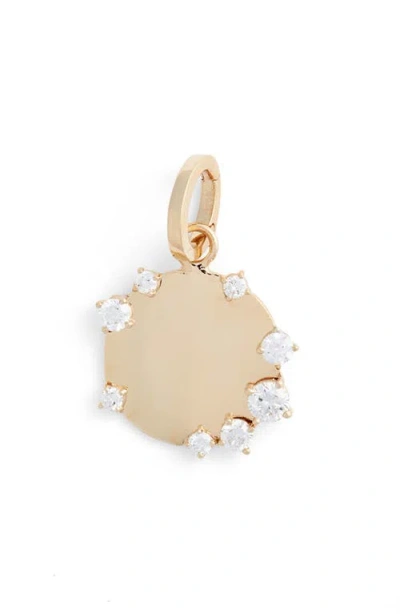 Adina Reyter Lab Grown Diamond Dog Tag Charm In Gold