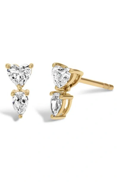 Adina Reyter Lab Grown Diamond Heart Drop Earrings In Gold