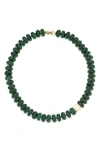Adina Reyter Malachite Bead & Diamond Dice Necklace In Mixed