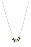 Adina Reyter Midnight Stripes Diamond & Enamel Mini Bead Necklace In Metallic
