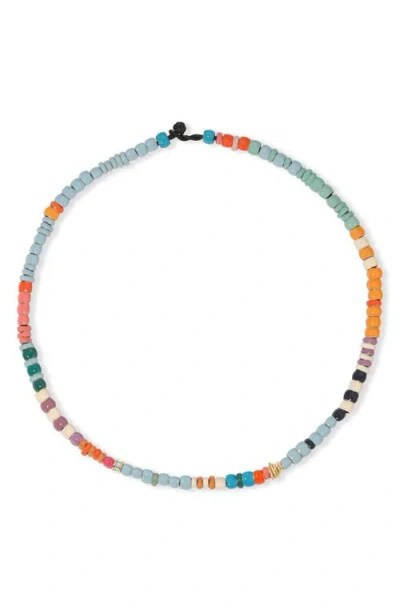 Adina Reyter Mixed Enamel Bead Necklace With Diamond Accent In Multi