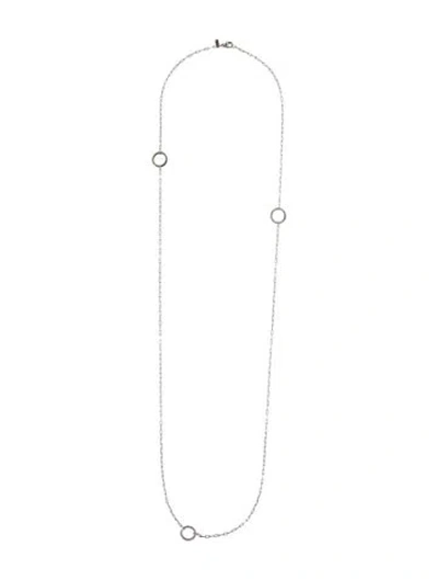 Pre-owned Adina Reyter Open Circle Long Chain Necklace, 46" In Multi