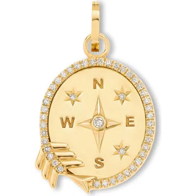 Adina Reyter Pavé Diamond Compass Pendant In Gold