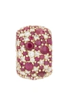 Adina Reyter Pavé Sapphire & Diamond Pendant Charm In Yellow Gold/burgundy